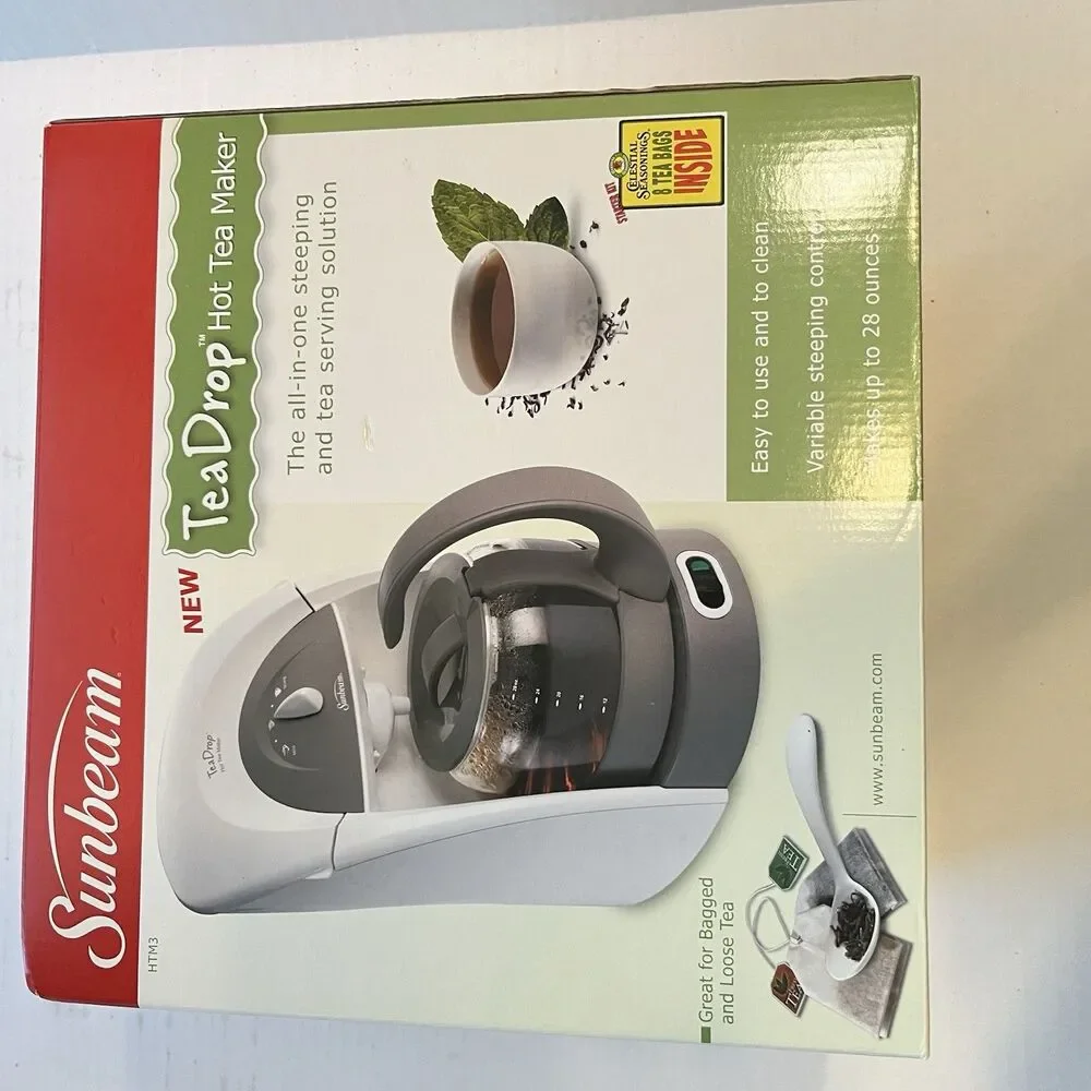Sunbeam Tea Drop Hot Tea Maker The All-In-One Steeping HTM3 New Sealed In Box